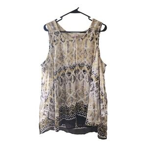 ✨‎ Roz & Ali Women's Sleeveless Tunic Top Blackened Yellow Size XL — Used